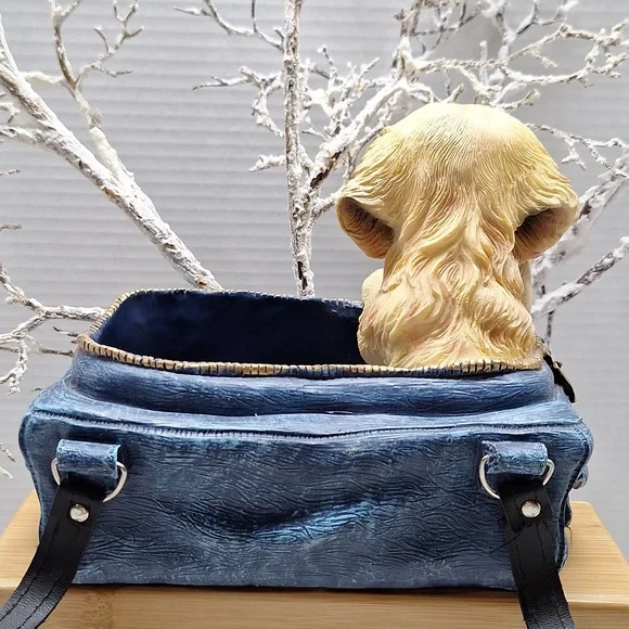 #ADW Charming Dog Figurine in Blue Bag CERAMIC Planter - Picture 2 of 10